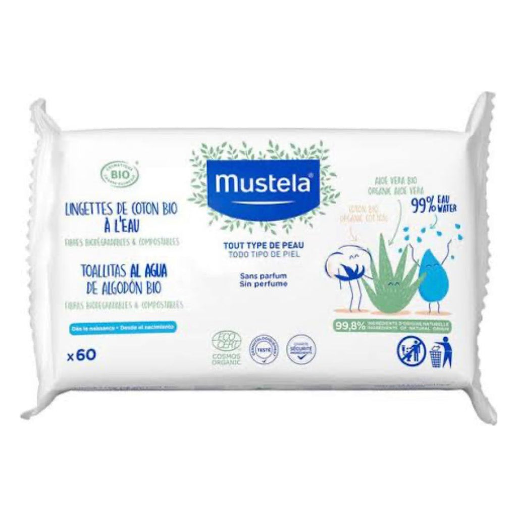 Lingettes Mustela Cotton Bio 60Pcs