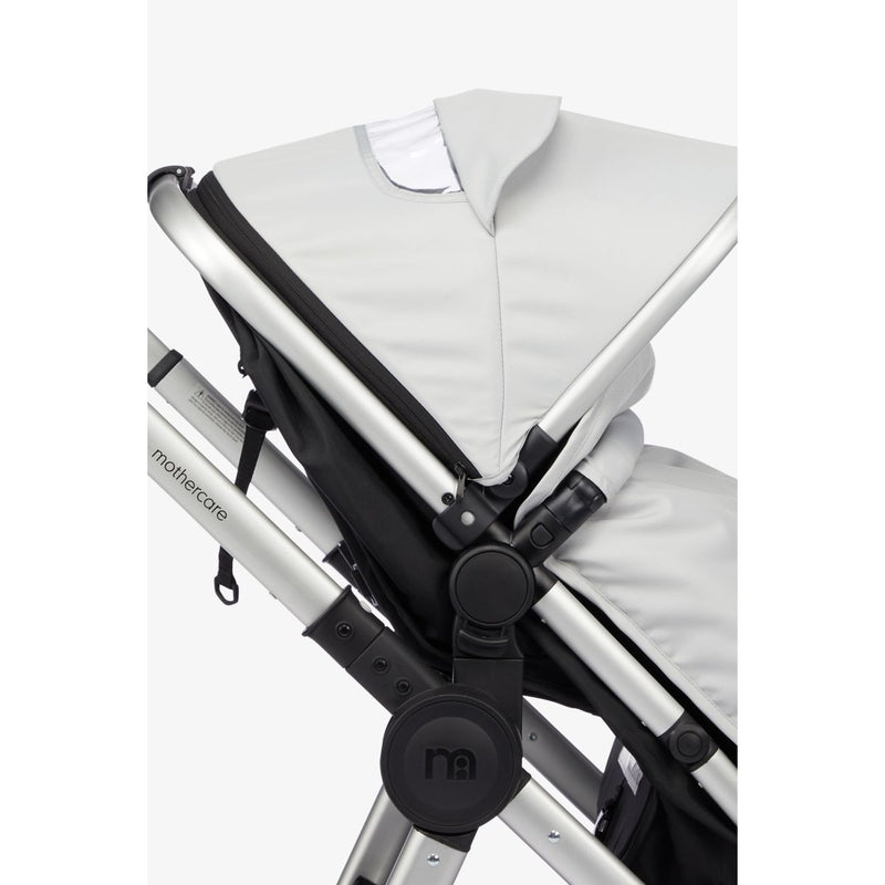 Mothercare Journey 4 Wheel Pushchair Stroller Glacier Grey Age- Newborn & Above (Holds upto 15 kgs)