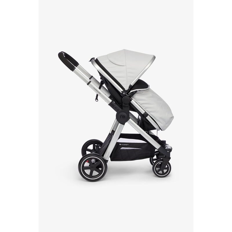 Mothercare Journey 4 Wheel Pushchair Stroller Glacier Grey Age- Newborn & Above (Holds upto 15 kgs)