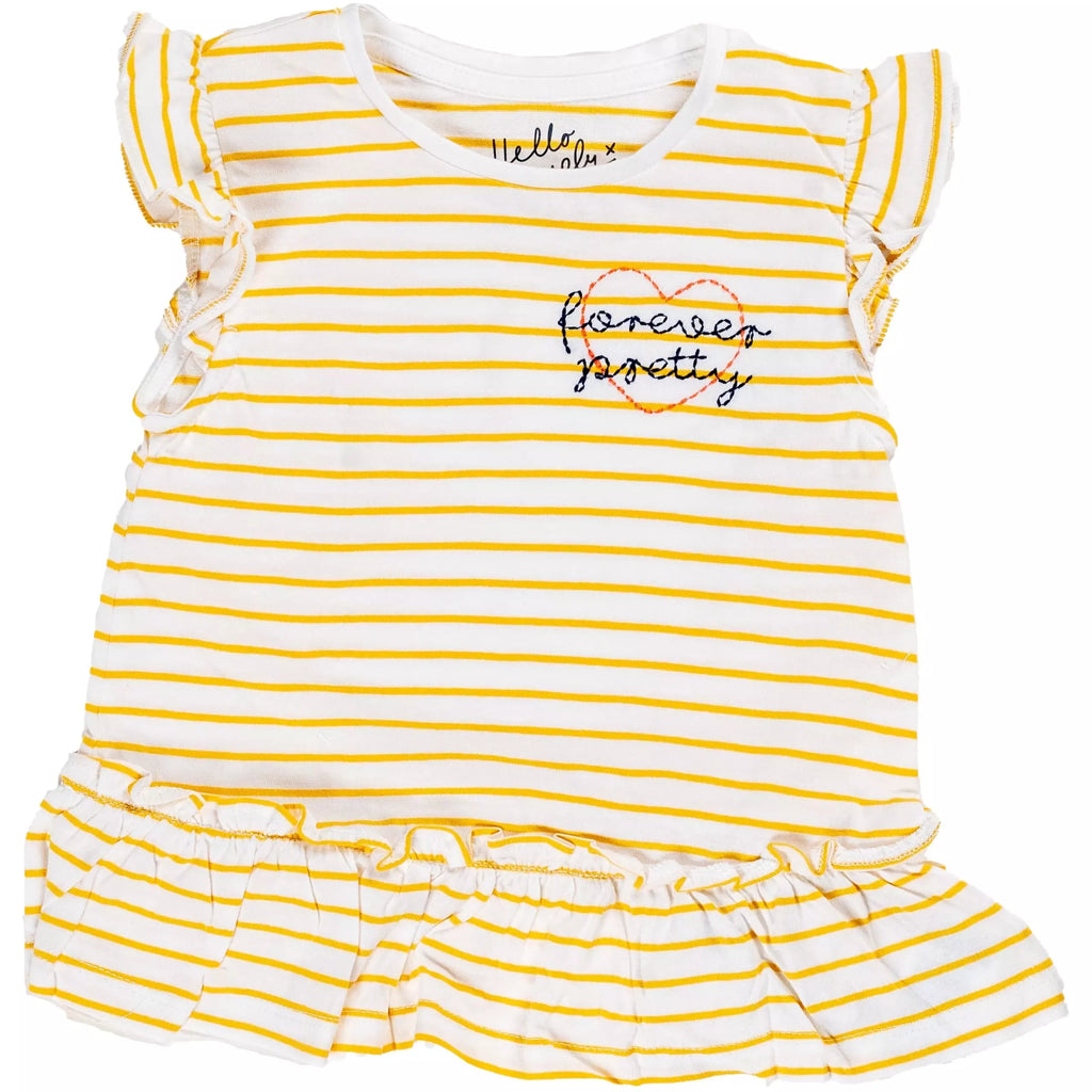 Mothercare Midwest Forever Pritty Mustard/White T Shirt C118 Age- 9 Months to 6 Years