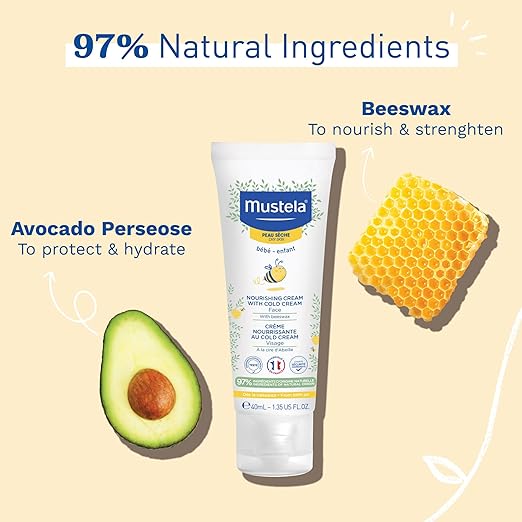 Mustela Nourishing Face Cold Cream For Dry Skin 400Ml Age- Newborn & Above