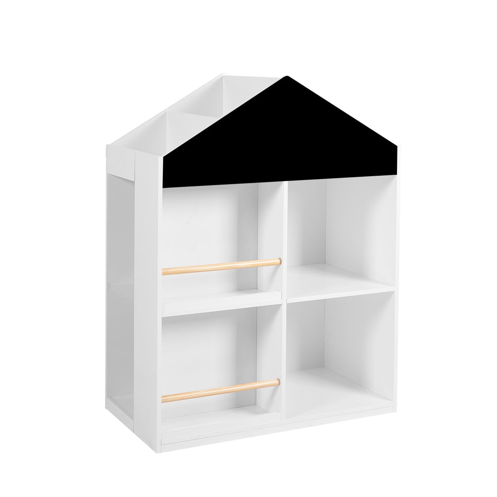 Peekaboo 3-Tier Kids Dollhouse Storage Bookshelf and Toy Storage Organizer White Age- 2 Years & Above