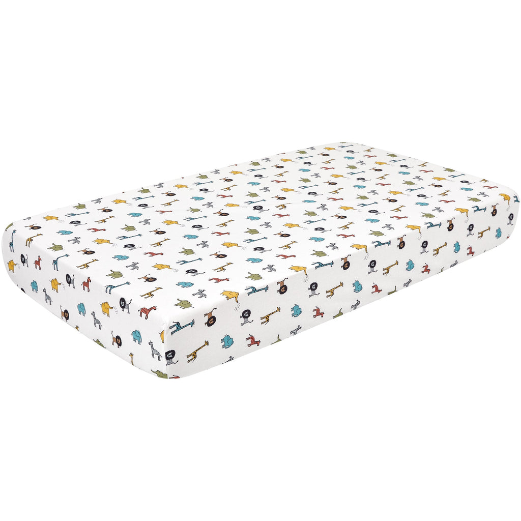 Peekaboo Animal Party Themed 3-Piece Toddler/Crib Cotton Bedding Set White Age- 18 Months to 5 Years