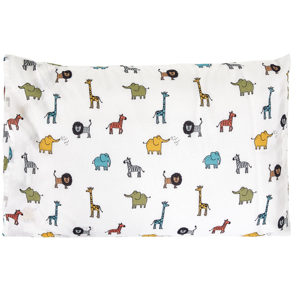 Peekaboo Animal Party Themed 3-Piece Toddler/Crib Cotton Bedding Set White Age- 18 Months to 5 Years