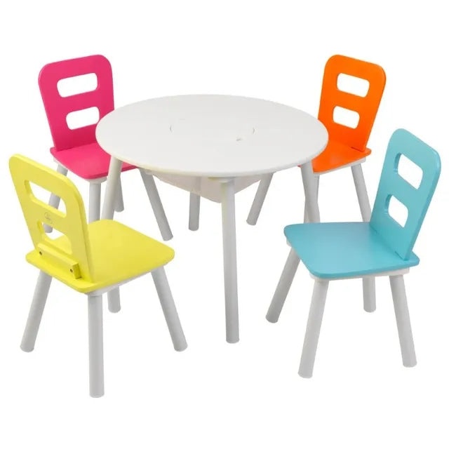 Childrens round table and 4 chairs outlet