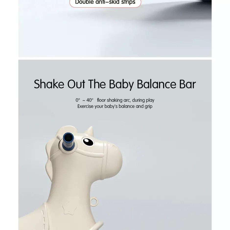 Pibi 2-In-1 Rocking Horse & Scooter With Backrest Blue/Grey Age- 12 Months & Above