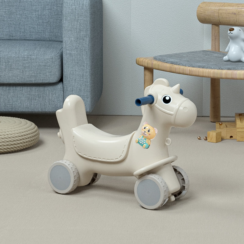 Pibi 2-In-1 Rocking Horse & Scooter With Backrest Blue/Grey Age- 12 Months & Above