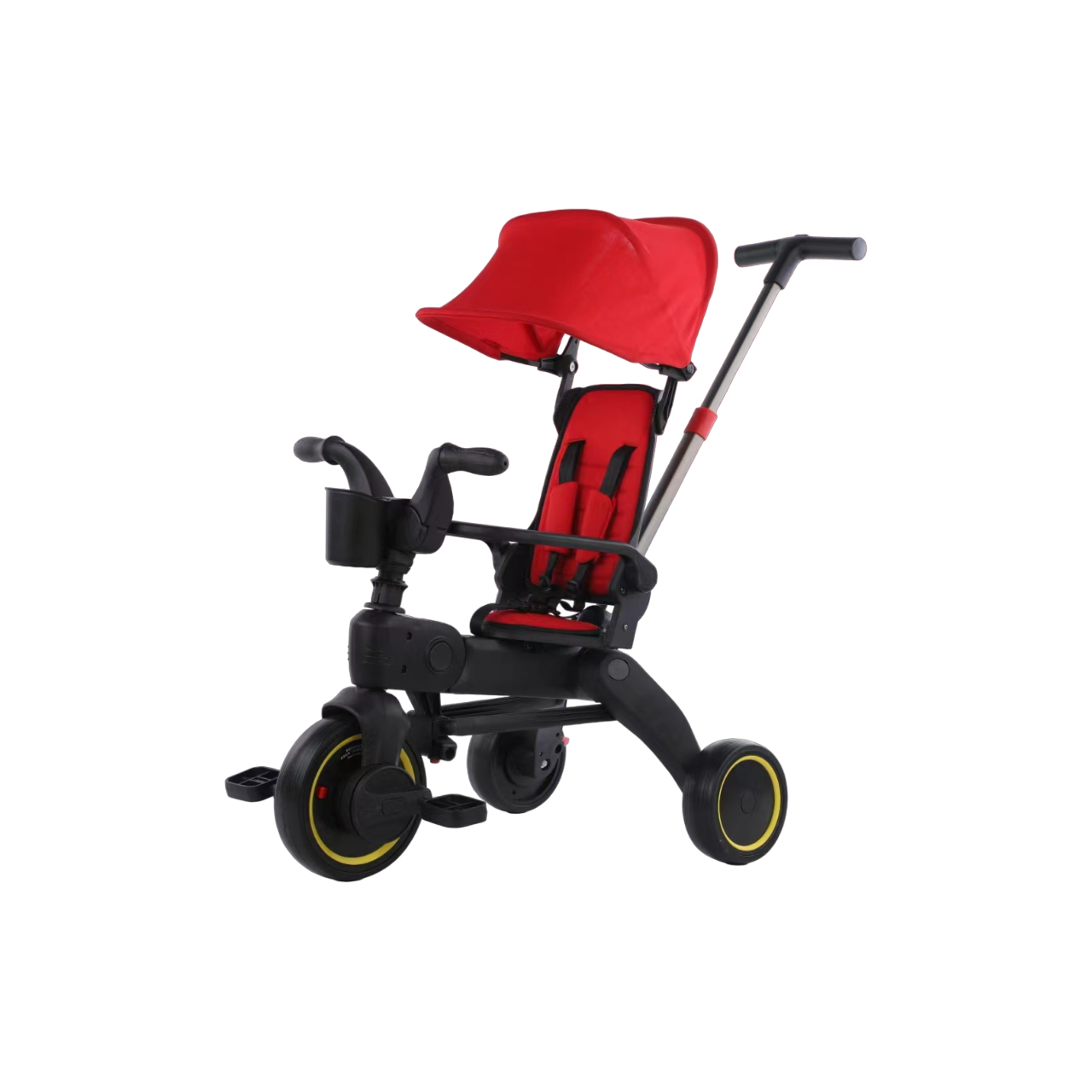 Pibi 2 in 1 Toddlers Tricycle with Sunshade Red Age 9 Months to 5 Years Peekaboo