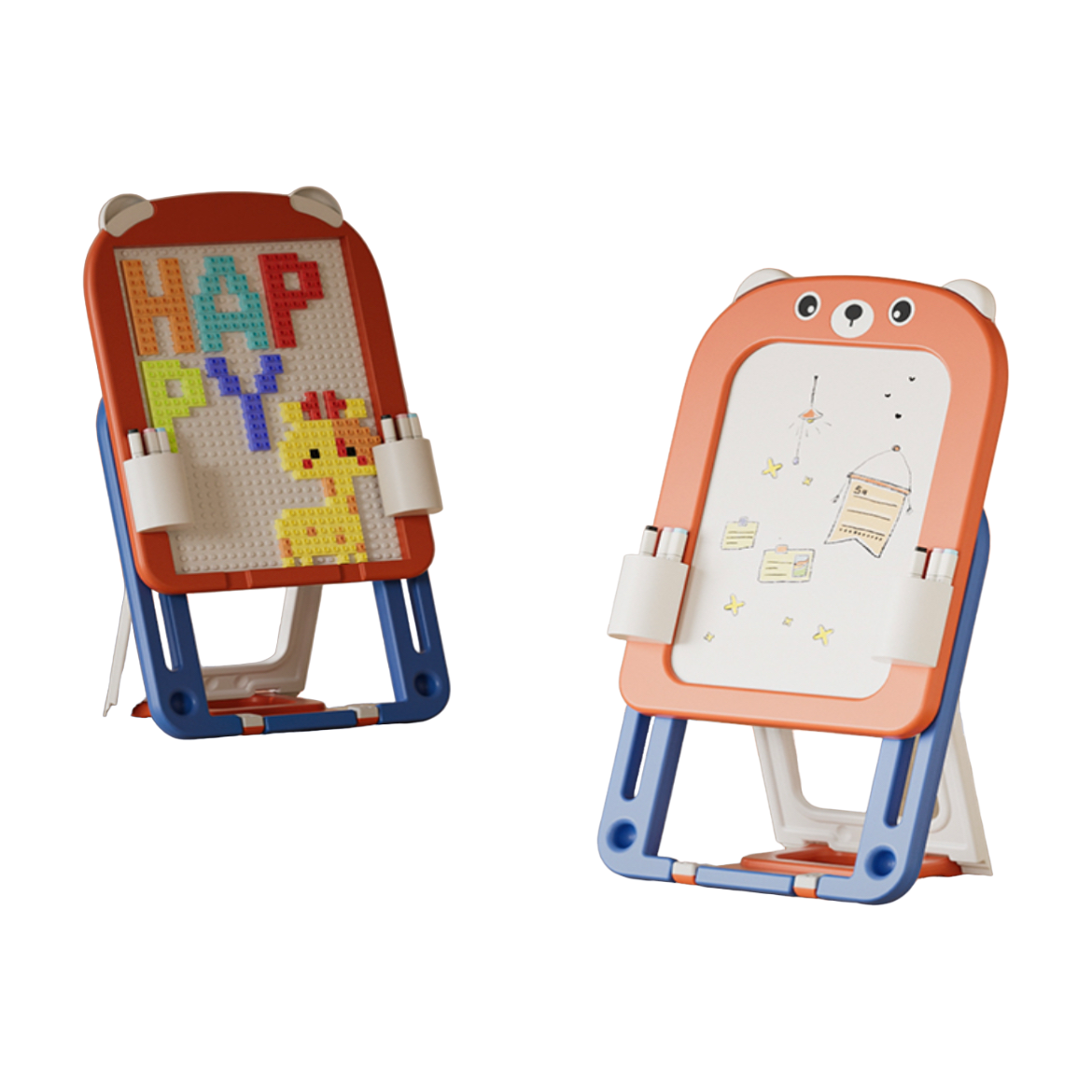 Pibi All in One Easel Drawing Board with Chair Pack of 5 Red Blue Age 2 Years Above Peekaboo