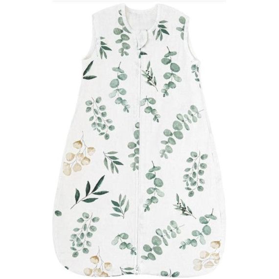 Pibi Cotton Muslin Sleeveless Sleeping Bag Small Tropical Leaves Age- Newborn to 6 Months