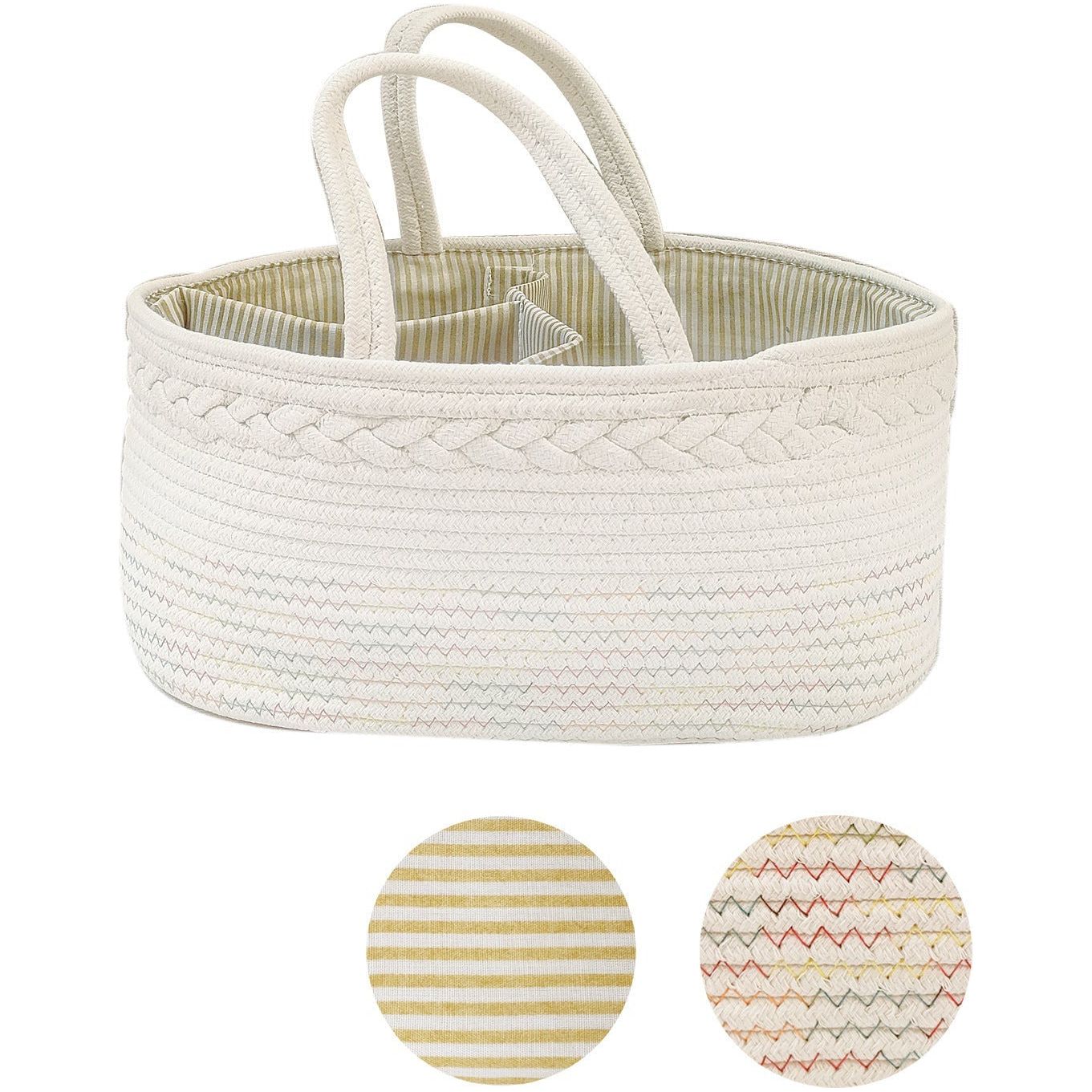 Pibi Cotton Rope Diaper Caddy White