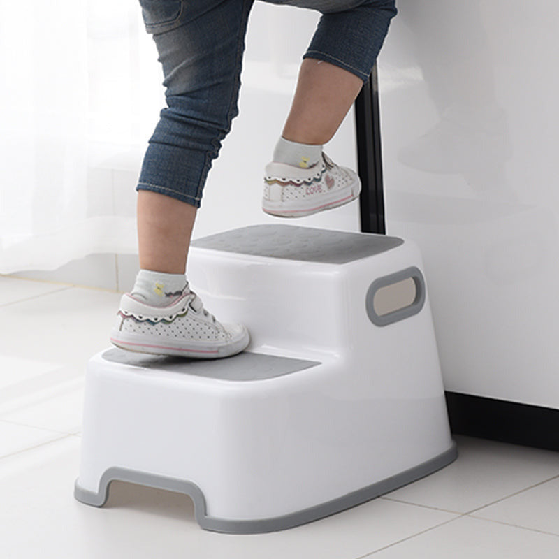 Pibi Double Step Stool With Anti-Slip Function White Grey Age- 2 Years & Above