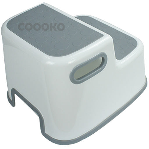 Pibi Double Step Stool With Anti-Slip Function White Grey Age- 2 Years & Above