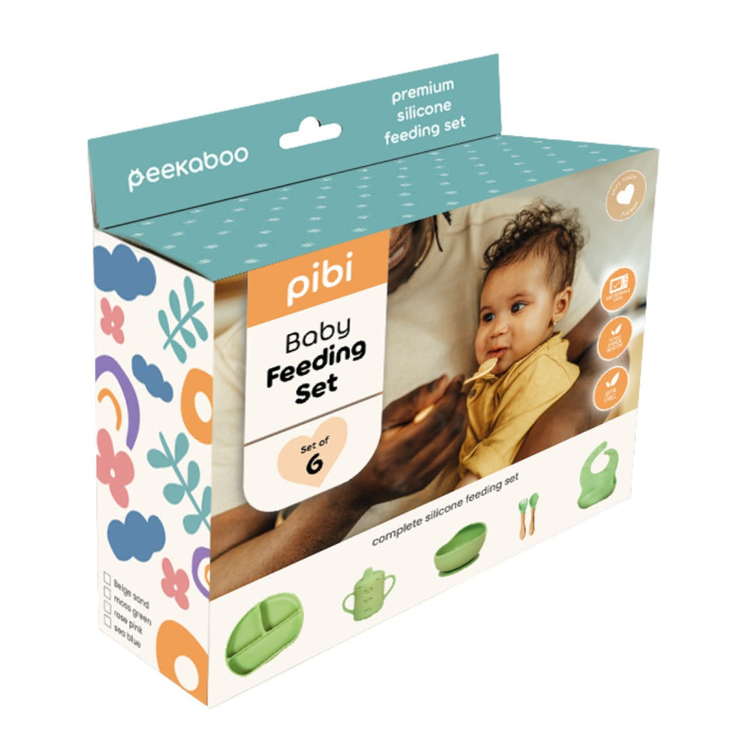 Pibi Kids Complete Feeding Set of 5 Beige Sand Age- 6 Months & Above