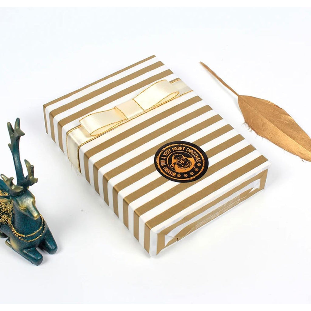 Pibi Metallic Stripes Gift Wrapping Paper 50 x 70 cm White/Gold