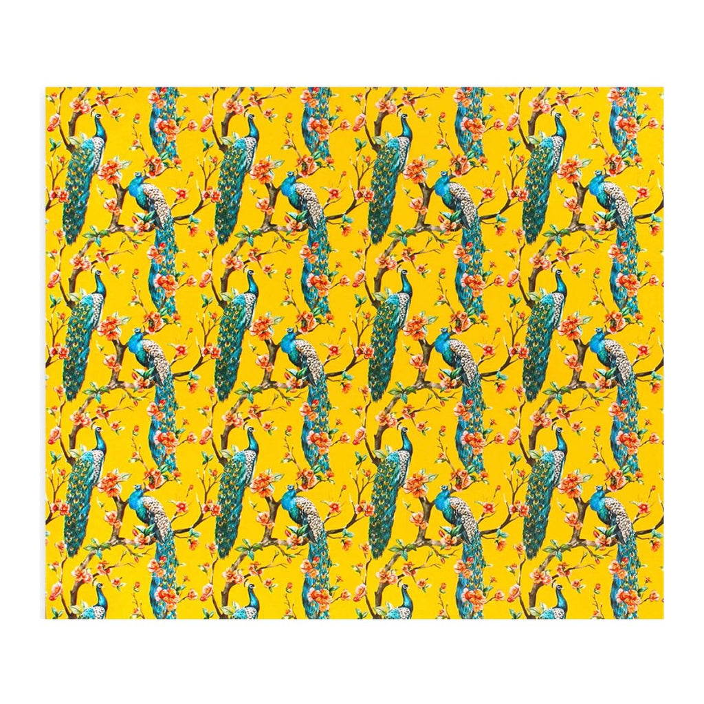 Pibi Peacock Gift Wrapping Paper 50 x 70 cm Yellow