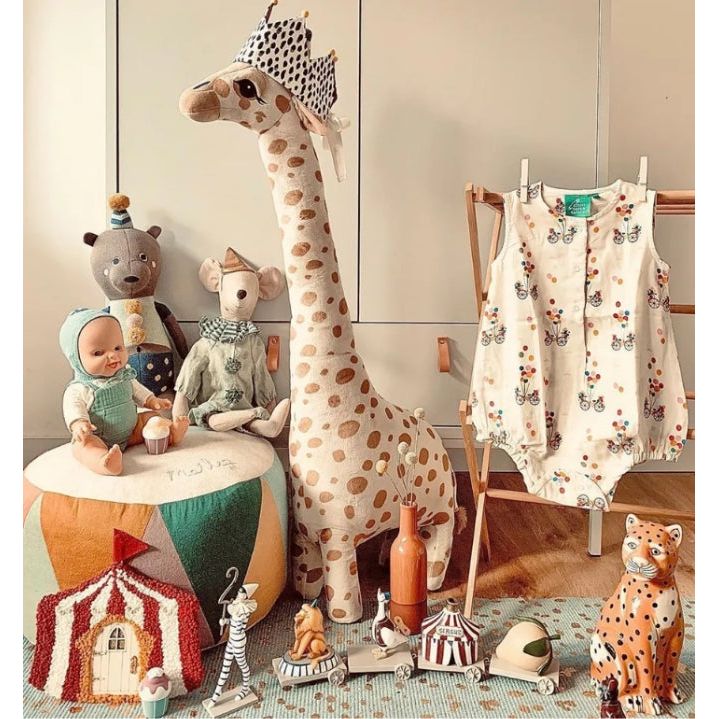 Pibi Plush Standing Baby Giraffe 85 cm  White/Brown Age- Newborn & Above