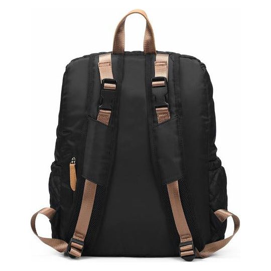 Pibi Quilted Multipurpose Diaper Backpack with inbuilt Stroller Hooks Black