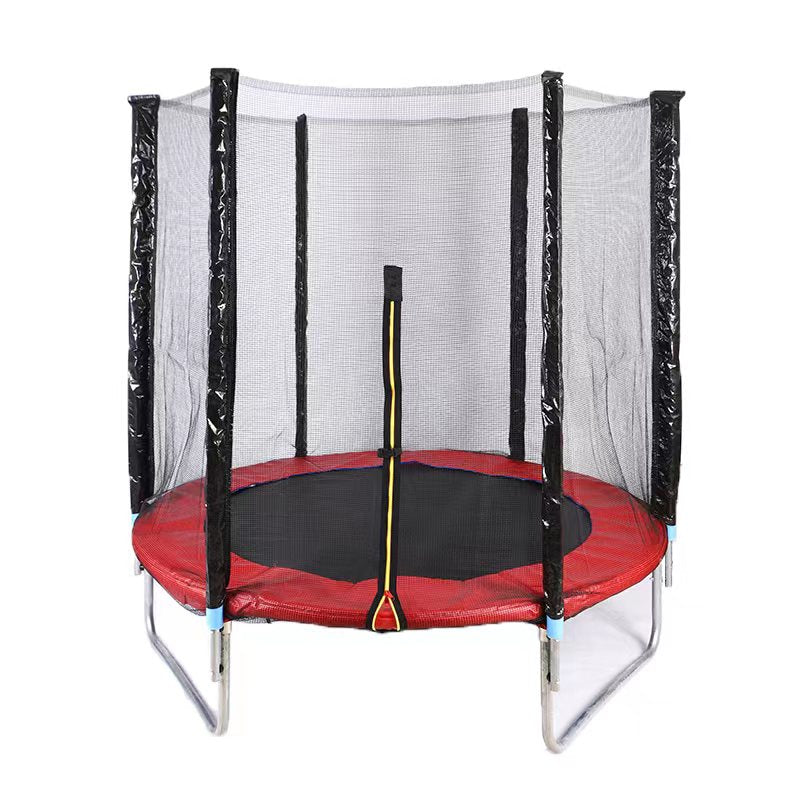 Pibi Round Jump & Bounce Trampoline with Safety Enclosure Net & Ladder 12 Feet  Red/Black Age- 3 Years & Above
