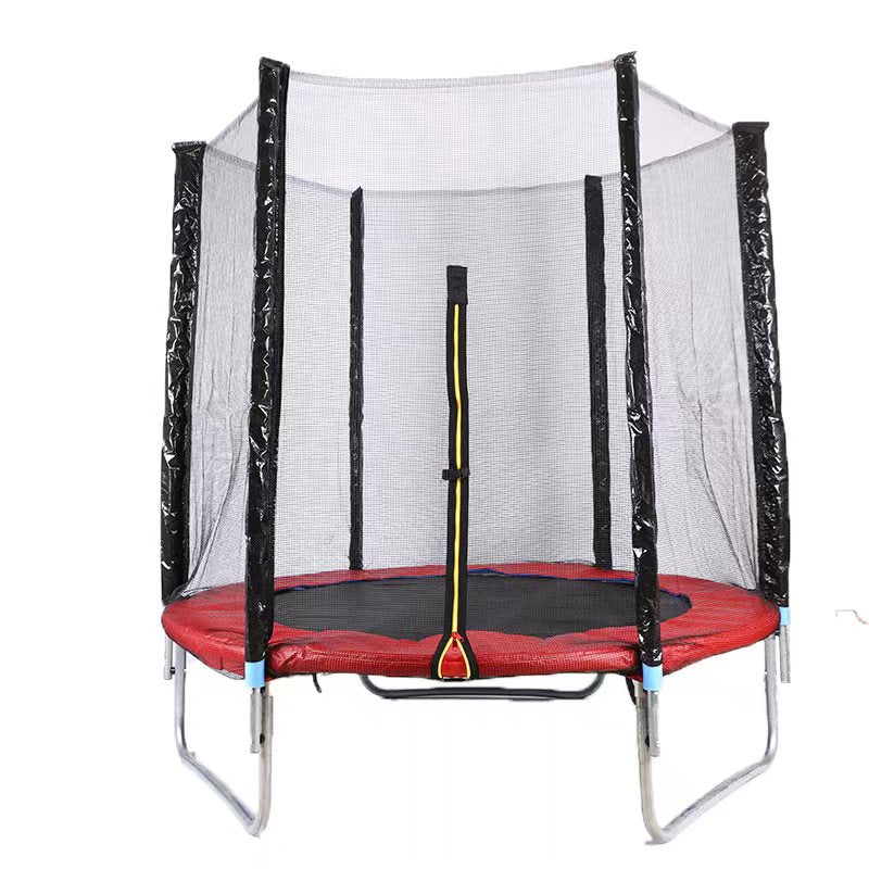Pibi Round Jump & Bounce Trampoline with Safety Enclosure Net & Ladder 14 Feet  Red/Black Age- 3 Years & Above