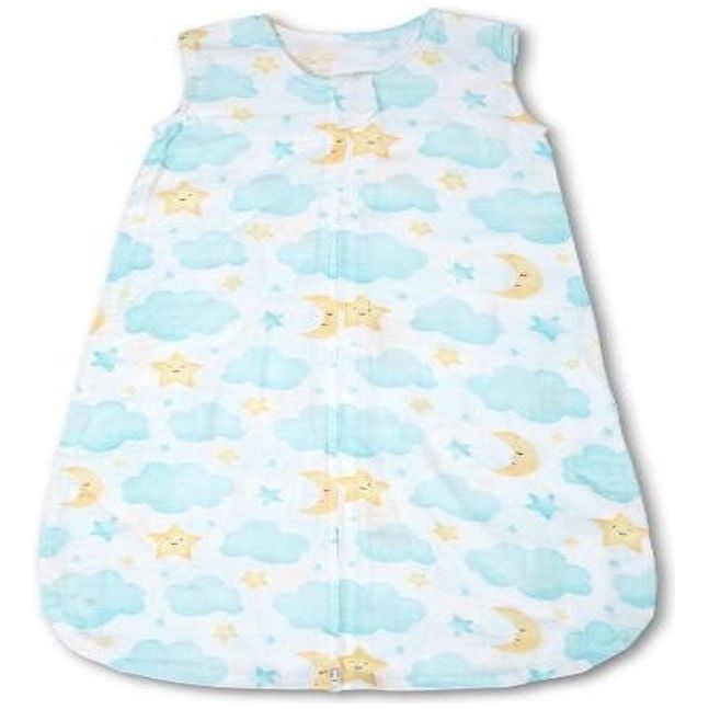 Pibi Sun, Moon & Clouds Cotton Muslin Sleeveless Sleeping Bag Small  Age- Newborn to 6 Months