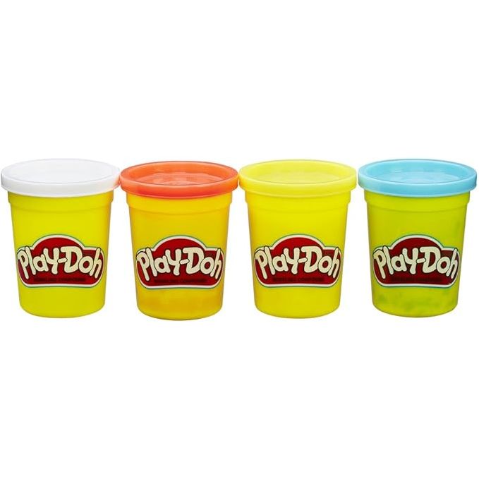 Playdoh 4 Pack Red, White, Yellow, Blue Colours (B5517) Age- 18 Months & Above