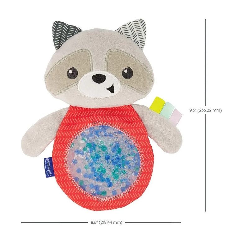 Infantino Seek & Squish Raccoon Sensory Pal Toy with Gel-Bead Belly Age- 3 Months & Above