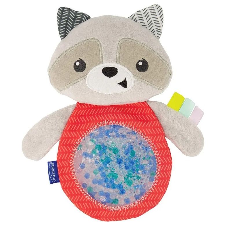 Infantino Seek & Squish Raccoon Sensory Pal Toy with Gel-Bead Belly Age- 3 Months & Above