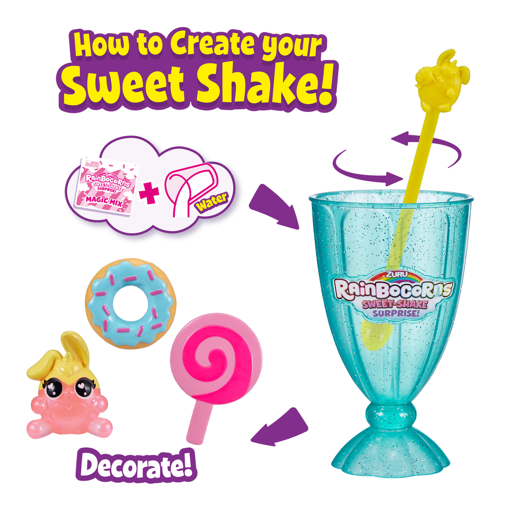 Rainbocorns Sweet-Shake Surprise Collectibe Plush Toy Set Assorted Multicolor Age- 3 Years & Above