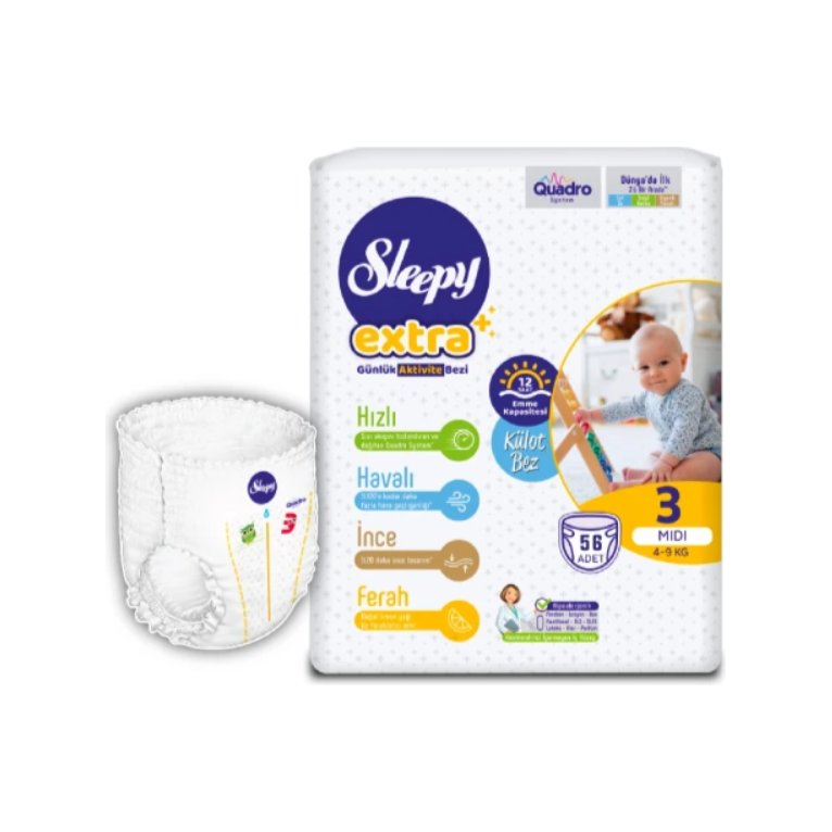 Sleepy Extra Midi No-3 4-9Kg 56Pcs