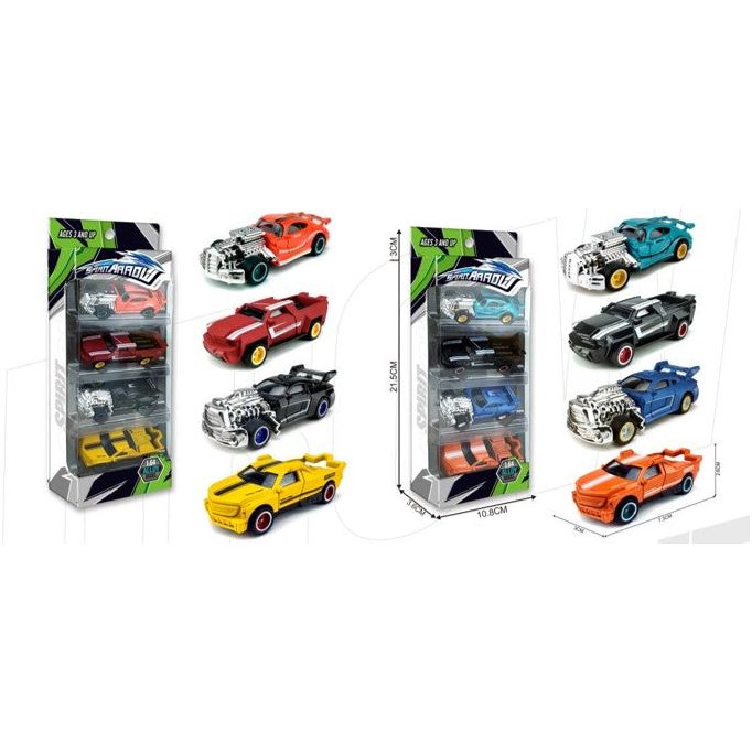 Spirit Arrow 1:64 Slide Simulation Mini Metal Racer Cars Set of 4 Assorted Age- 3 Years & Above