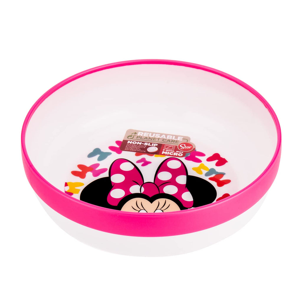 Stor Minnie So Edgy Bows Non Slip Bicolor Premium Bowl (51191) 670 Ml Kids Water Bottle with Shoulder Strap Age-5 Years & Above