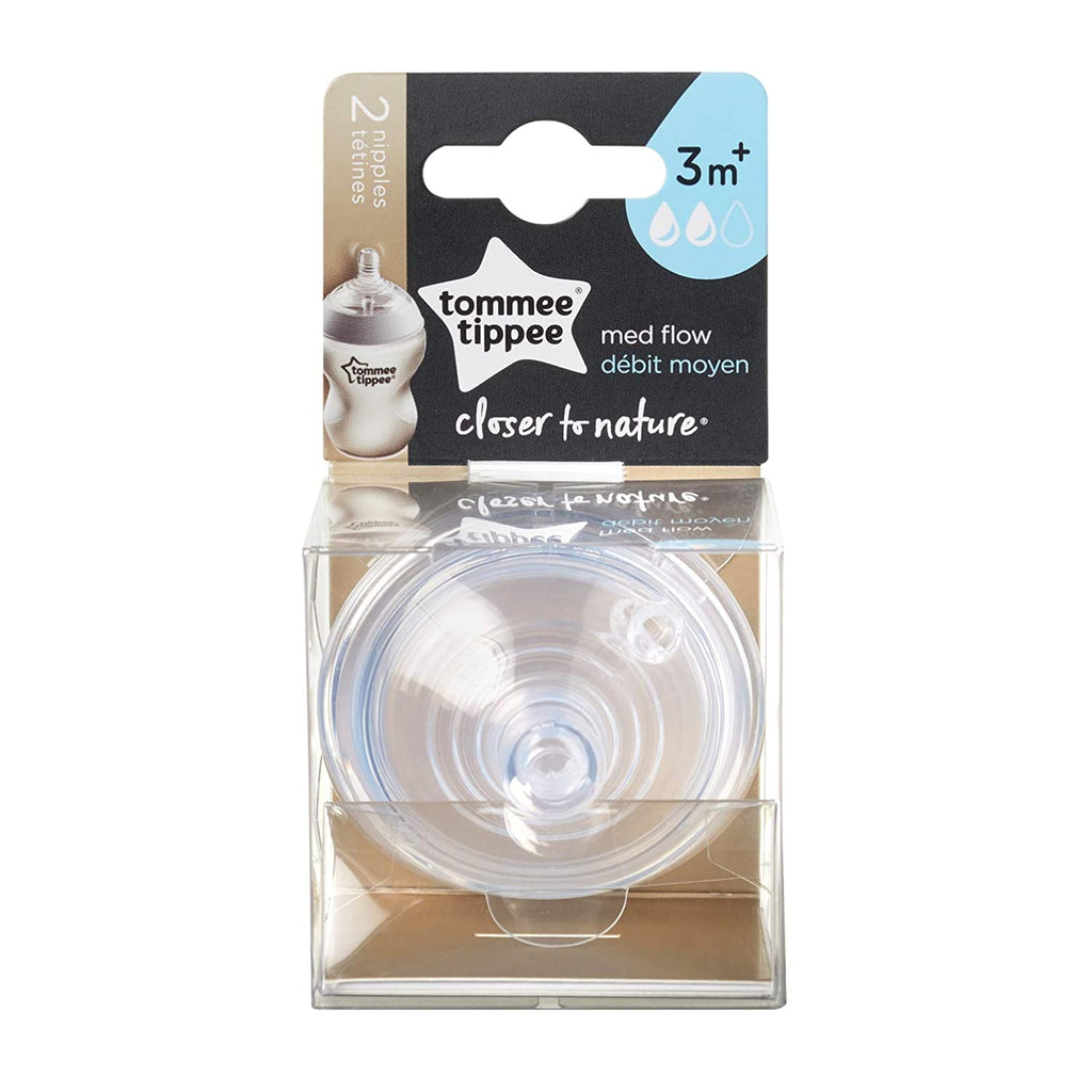 Tommee Tippee Closer to Nature Slow Flow Teats 2 Pack 3m+ Unisex