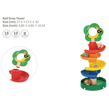 Tooky Toy Ball Drop 18x18x40cm Multicolor Age- 3 Years & Above