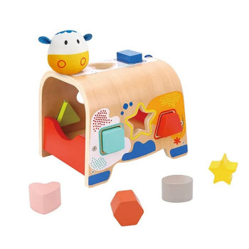 Tooky Toy Cow Shape Sorter 20x16x22cm Multicolor Age- 12 Months & Above