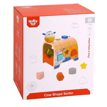 Tooky Toy Cow Shape Sorter 20x16x22cm Multicolor Age- 12 Months & Above