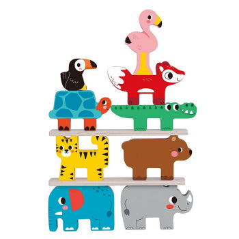 Tooky Toy Stacking Animals  Multicolor Age- 3 Years & Above