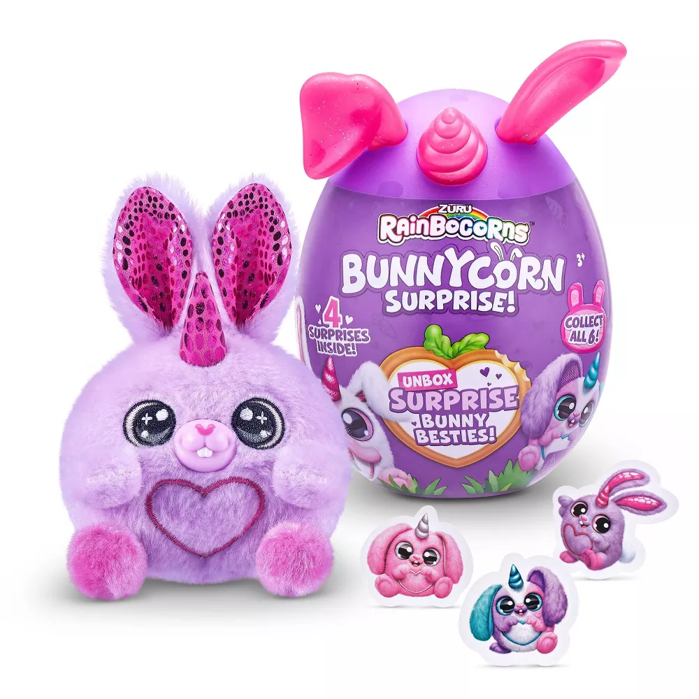 Zuru Rainbocorn Bunnycorn Surprise Series 1 Collectible Plush Toys 9260 Multicolor Age 4 Years Above Peekaboo