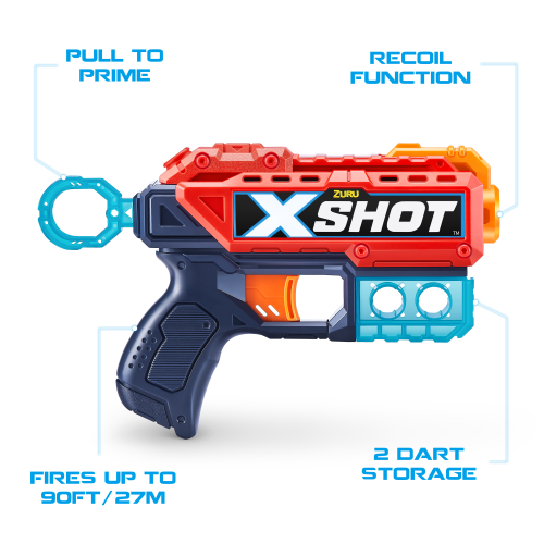 Zuru X-Shot Excel Ultimate Shootout Pack (4 Blasters 48 Darts, 6 Cans) Age- 8 Years & Above