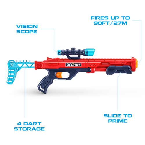 Zuru X-Shot Excel Ultimate Shootout Pack (4 Blasters 48 Darts, 6 Cans) Age- 8 Years & Above