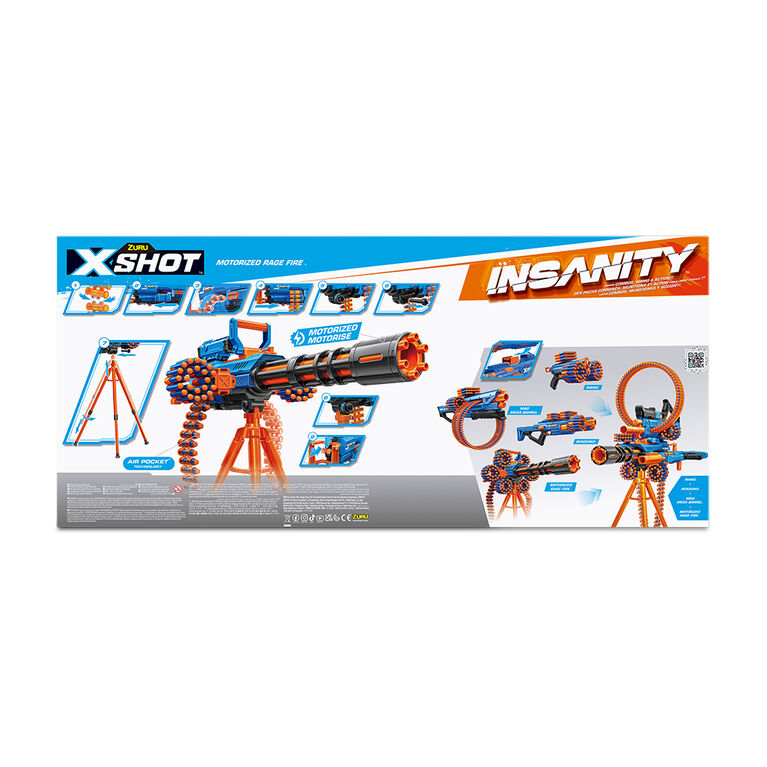Zuru X-Shot Insanity Motorized Rage Fire Gun Blaster with 72