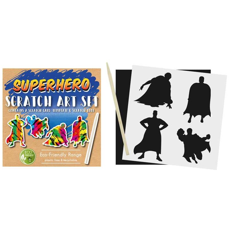 Pibi Magic Colour Scratch Eco Set Mini Super Hero 8.5 X 8.5 Cm Age-3 Years & Above